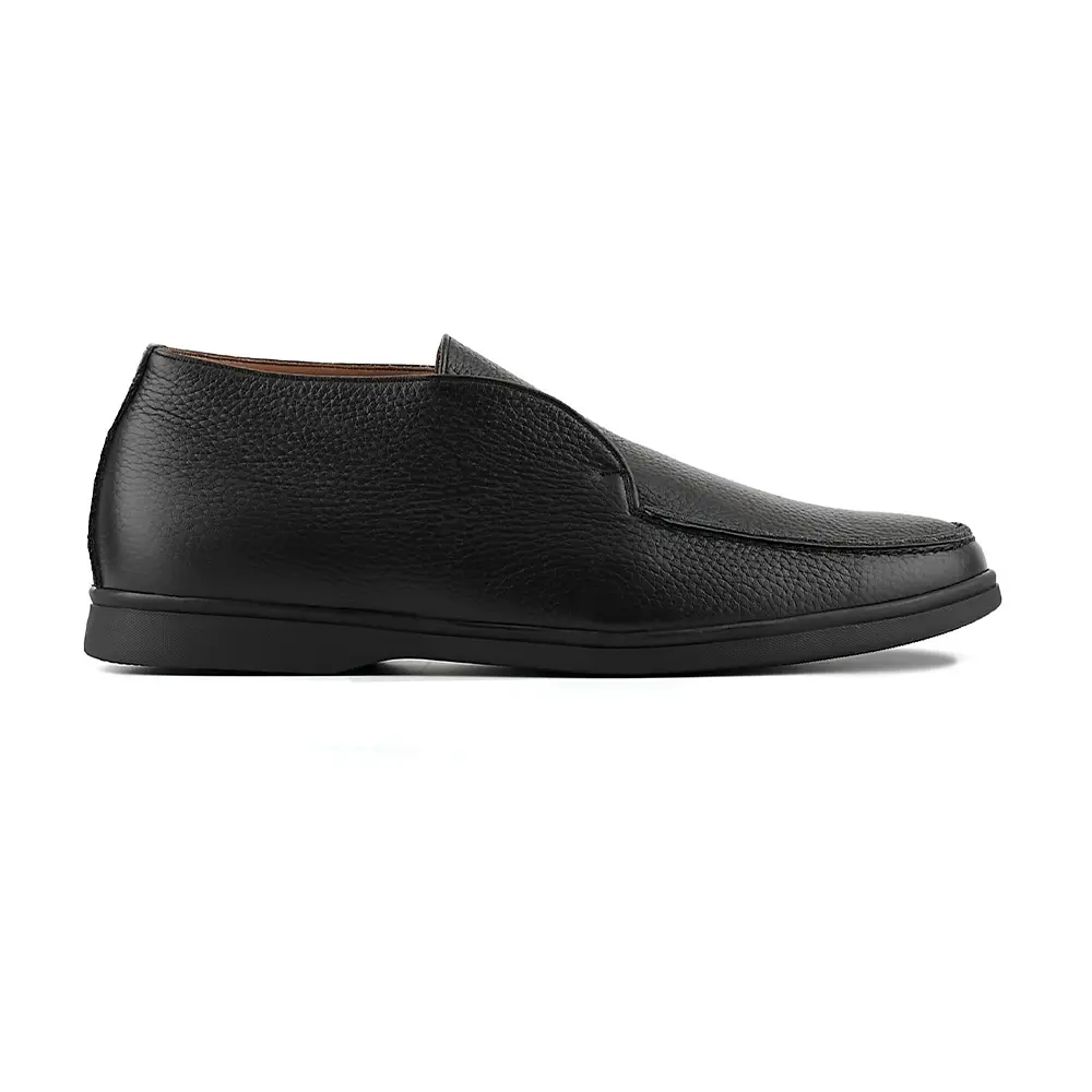 Лоферы Possitano black high кожаные
