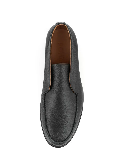 Лоферы Possitano black high кожаные PONZA