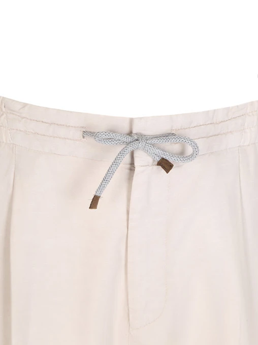 Брюки из хлопка и льна BRUNELLO CUCINELLI
