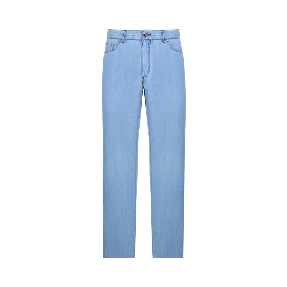 Джинсы Regular Fit из хлопка и льна