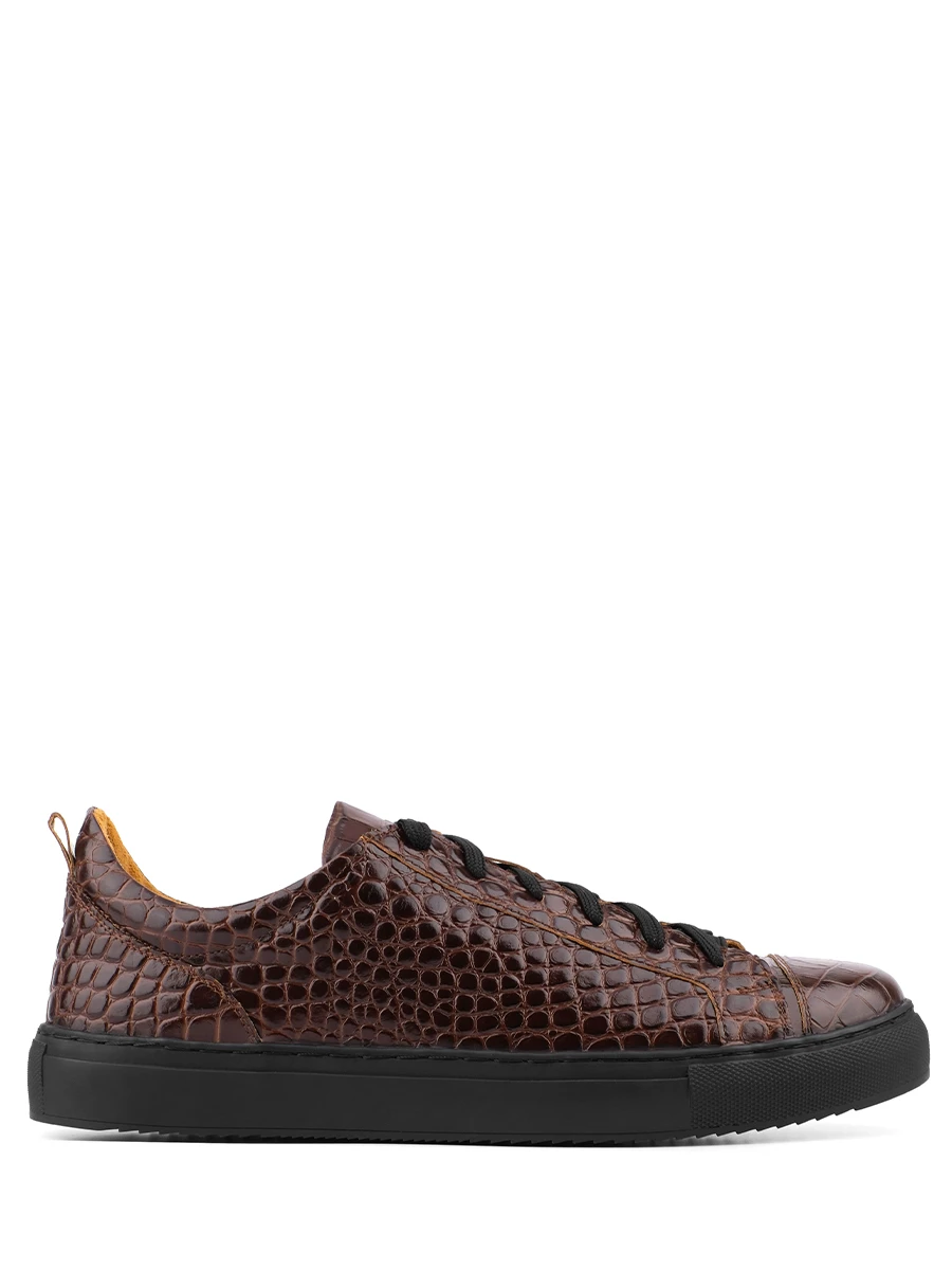 Кеды Cagliari croco brown кожаные