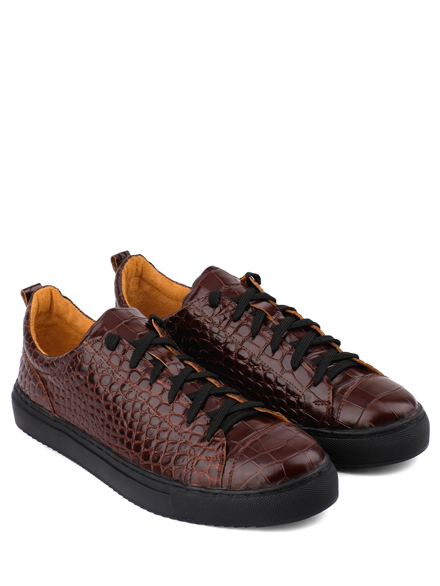 Кеды Cagliari croco brown кожаные