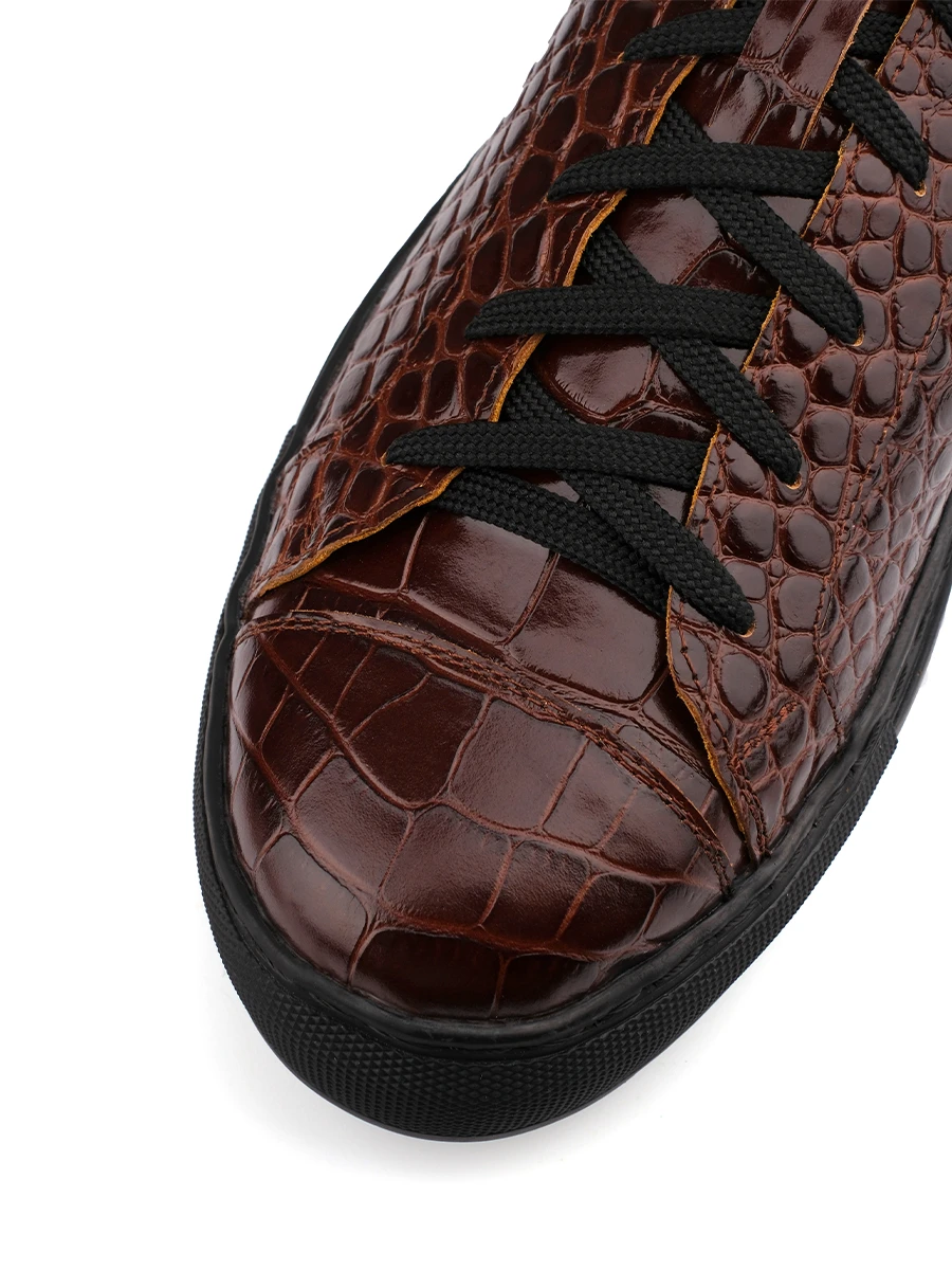 Кеды Cagliari croco brown кожаные