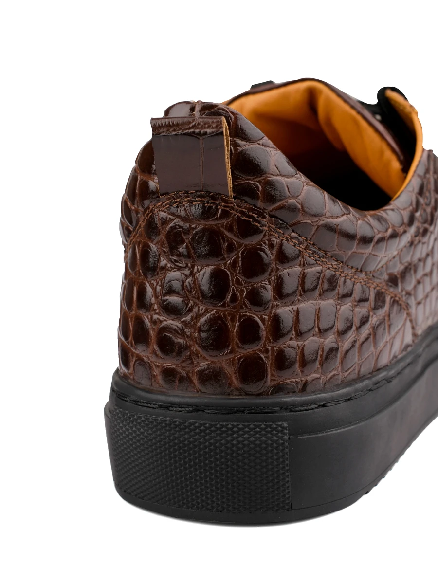 Кеды Cagliari croco brown кожаные