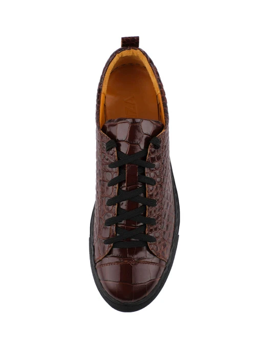 Кеды Cagliari croco brown кожаные PONZA