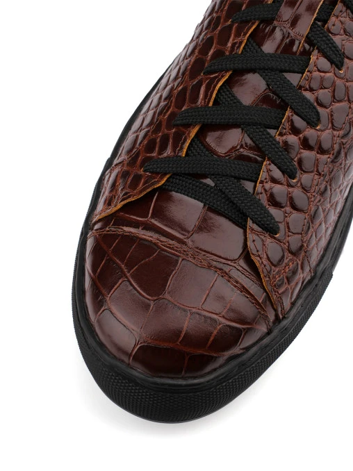 Кеды Cagliari croco brown кожаные PONZA