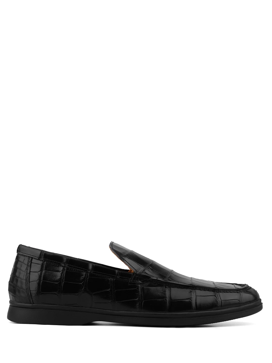 Лоферы Ponza croco black из кожи крокодила