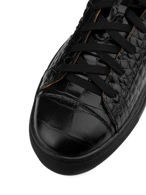 Кеды Cagliari croco black кожаные PONZA