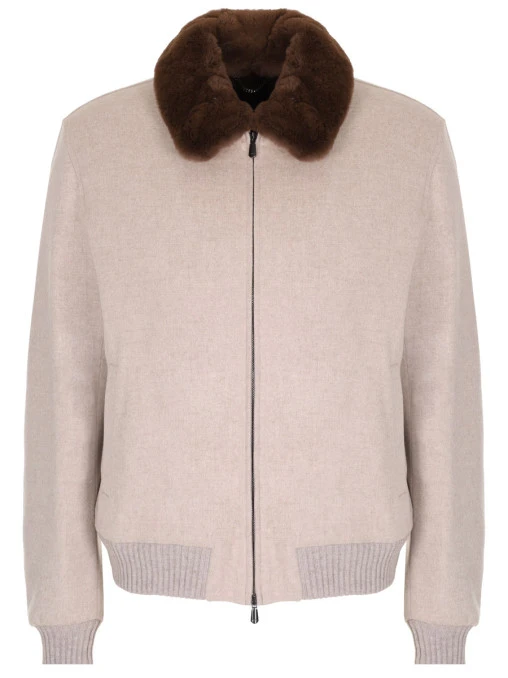 Куртка кашемировая с мехом норки CESARE ATTOLINI