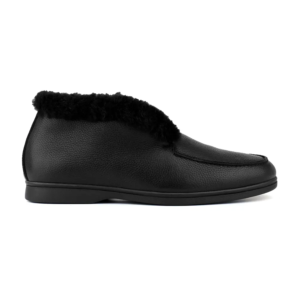 Ботинки Varese black кожаные на меху