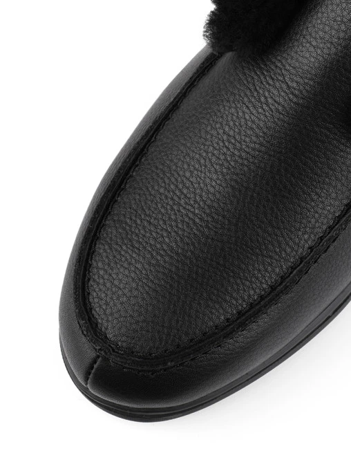Ботинки Varese black кожаные на меху PONZA