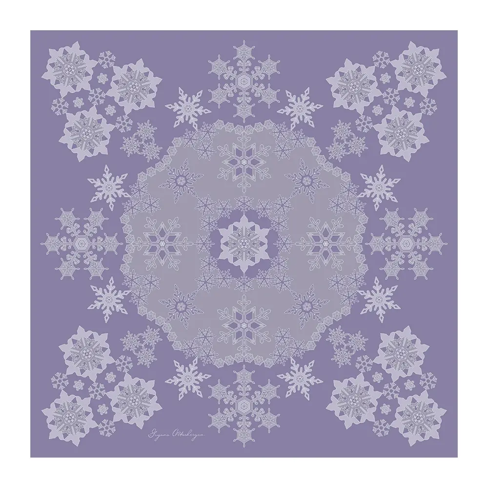 Платок из шерсти и шелка Snowflakes
