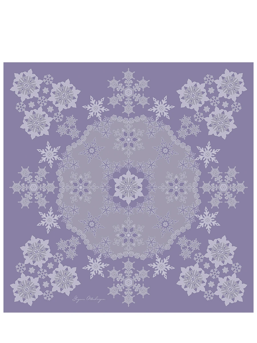 Платок из шерсти и шелка Snowflakes