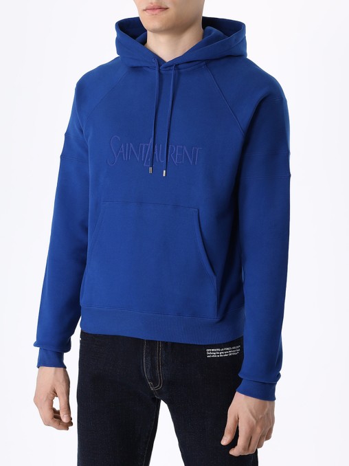 Худи хлопковое на флисе SAINT LAURENT