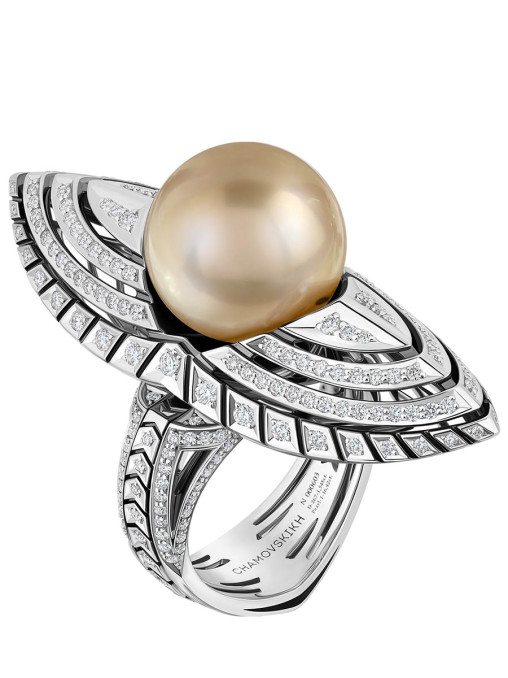 Кольцо с жемчугом и бриллиантами CHAMOVSKIKH JEWELLERY HOUSE
