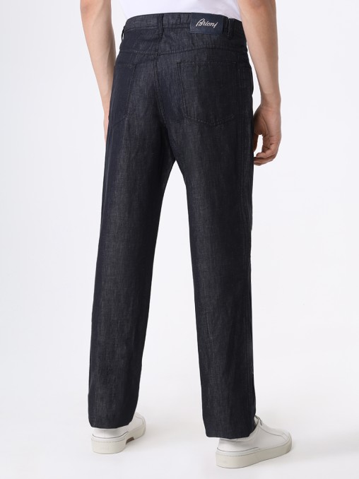 Джинсы Regular Fit из хлопка и льна BRIONI