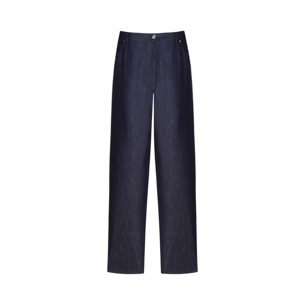 Джинсы Regular Fit из хлопка и шелка