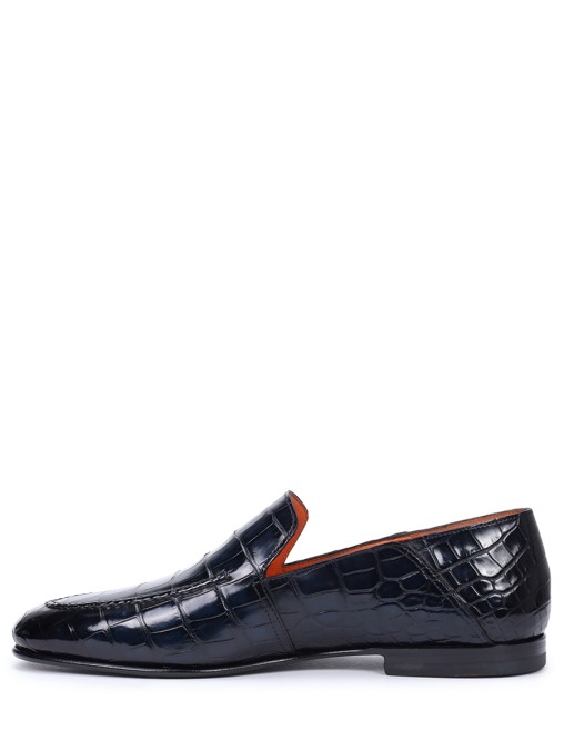 Лоферы из кожи крокодила SANTONI
