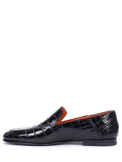 Лоферы из кожи крокодила SANTONI