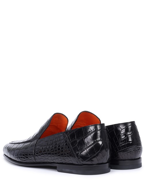 Лоферы из кожи крокодила SANTONI