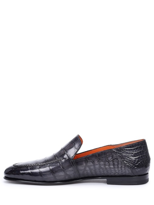 Лоферы из кожи крокодила SANTONI
