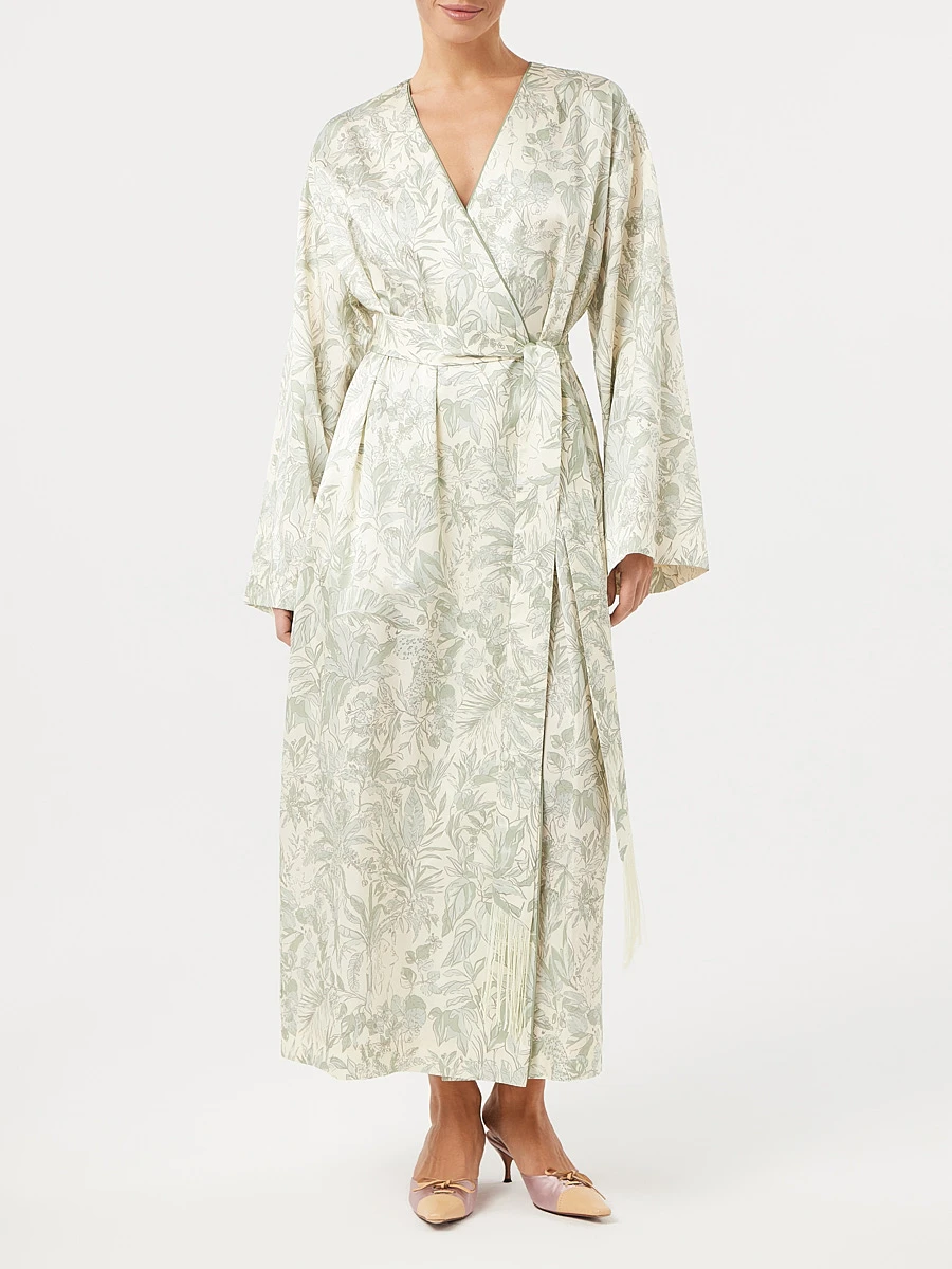 Платье-кимоно с принтом