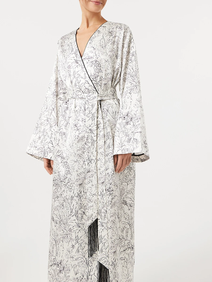 Платье-кимоно с принтом