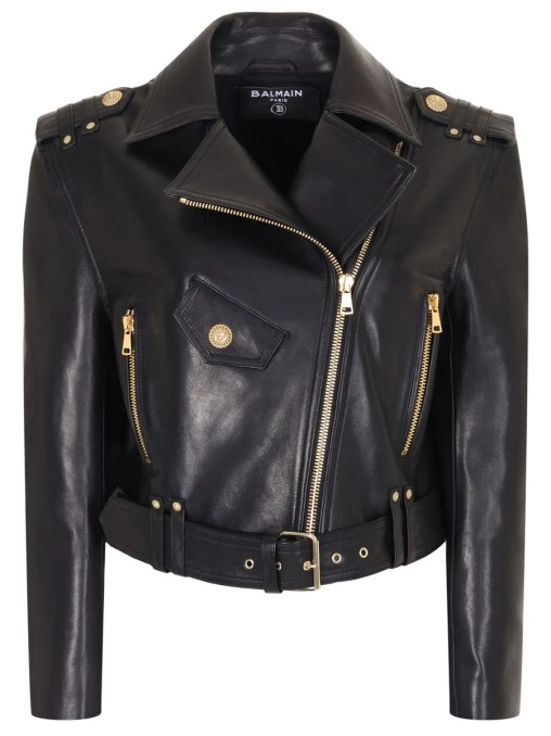 Куртка-косуха кожаная BALMAIN