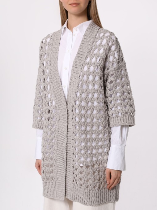 Кардиган из джута и хлопка BRUNELLO CUCINELLI