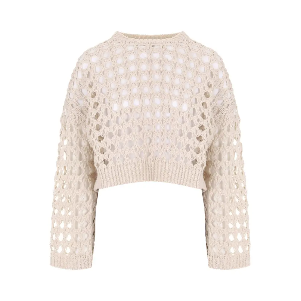 Джемпер из джута и хлопка Crop