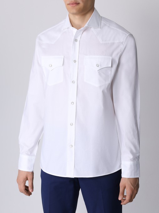 Рубашка Easy Fit хлопковая BRUNELLO CUCINELLI