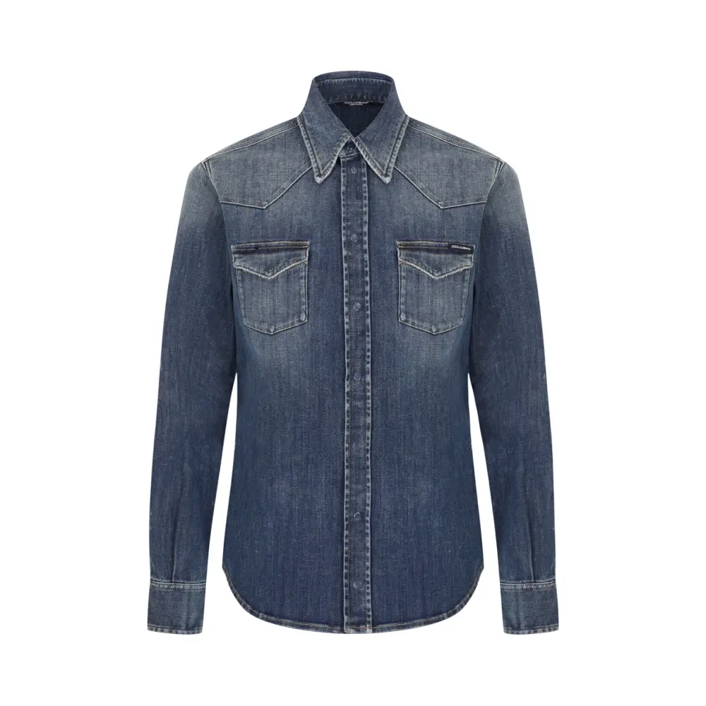 Рубашка Slim Fit джинсовая