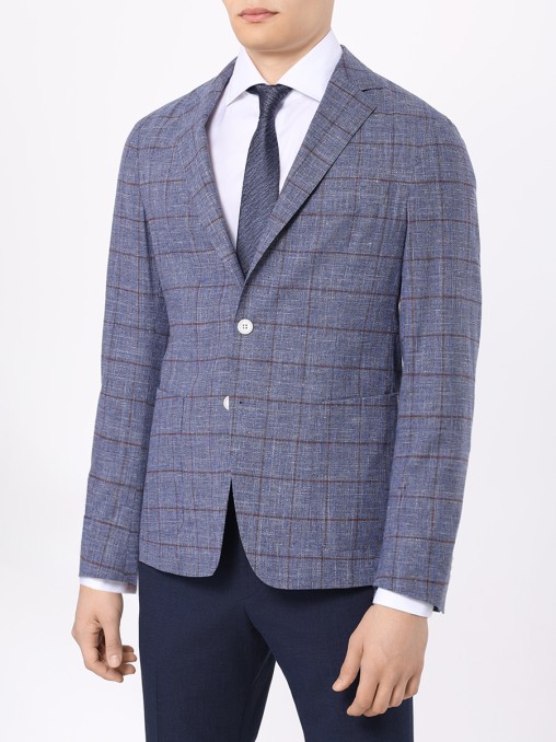 Пиджак Slim Fit из хлопка и шерсти BOSS