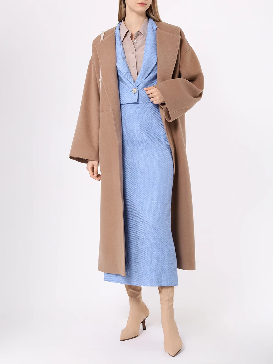 Пальто из шерсти и вискозы Wrap