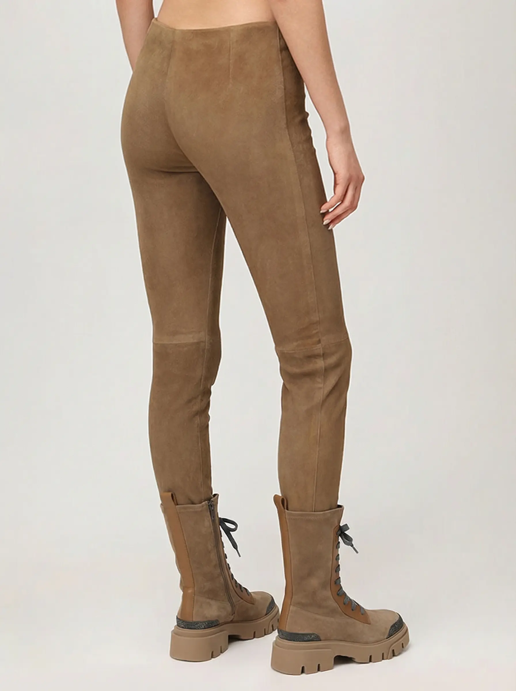 Брюки замшевые