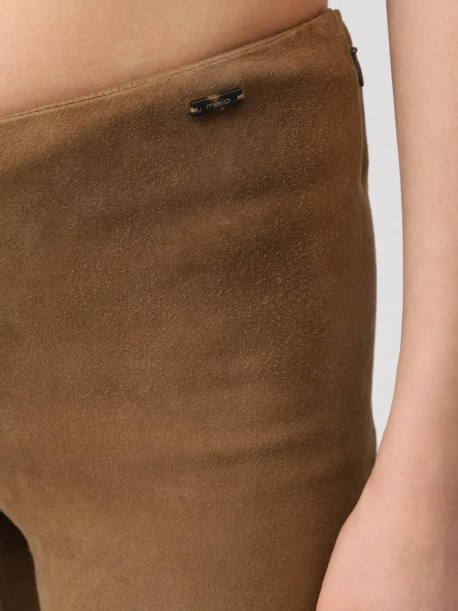 Брюки замшевые