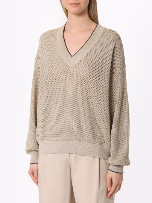 Джемпер хлопковый Sparkling Net BRUNELLO CUCINELLI