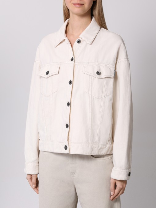 Куртка из хлопка и льна BRUNELLO CUCINELLI