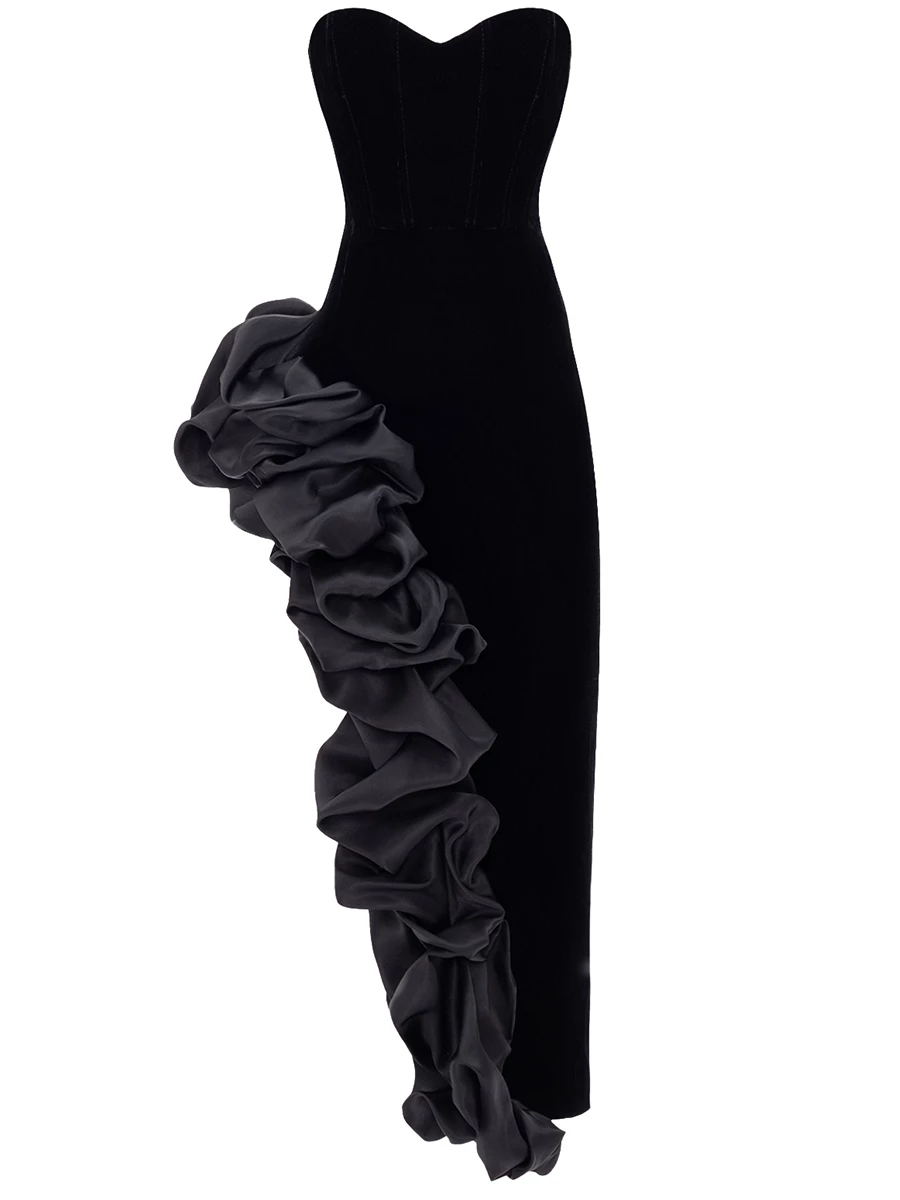Платье комбинированное Matthiola Noir