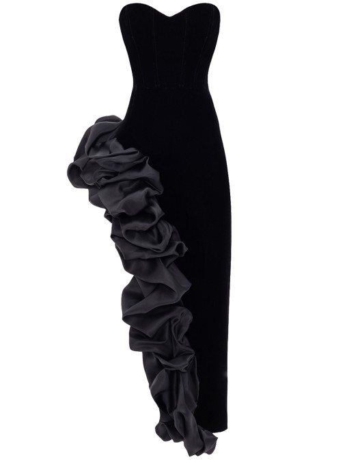 Платье комбинированное Matthiola Noir YVON