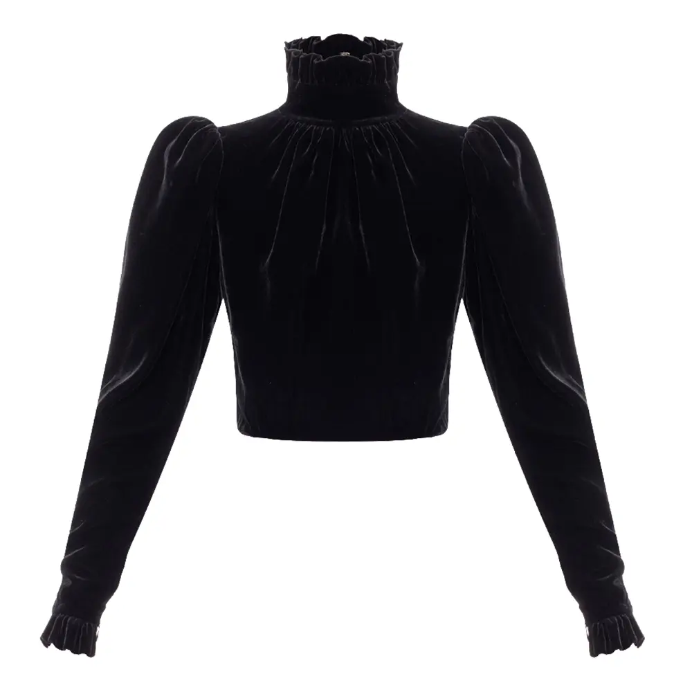 Топ бархатный Rose Crop Top Noir