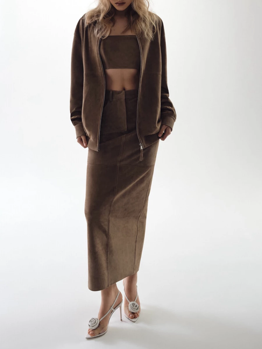 Юбка замшевая