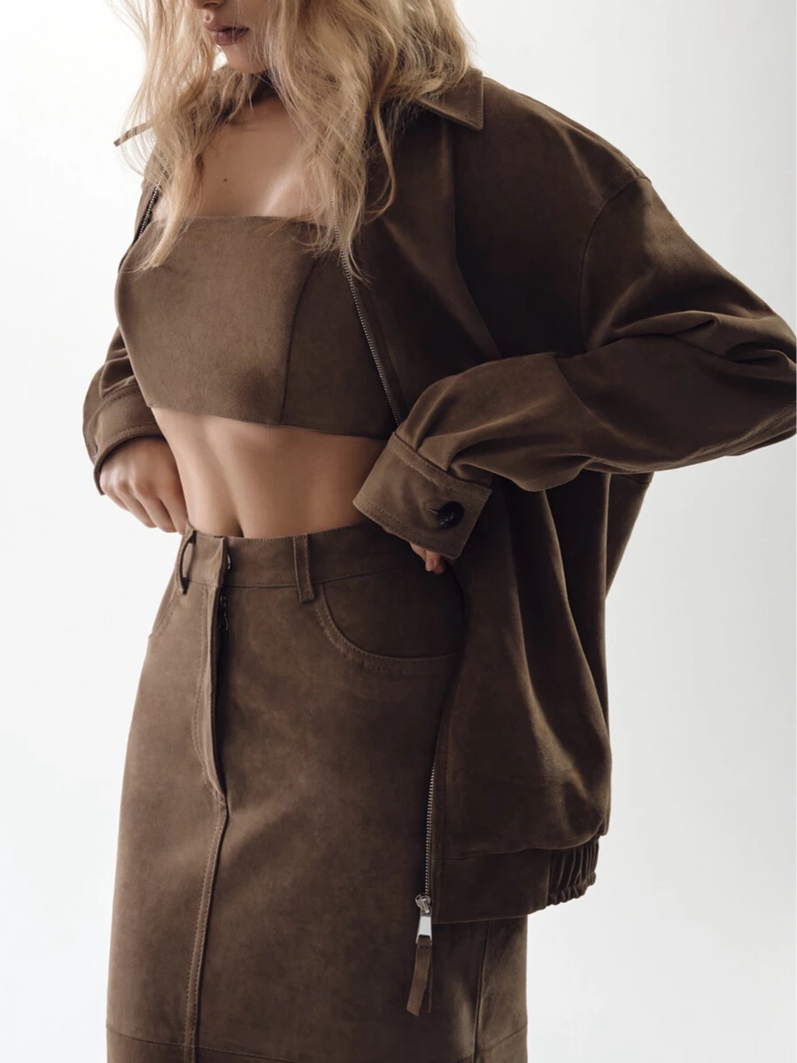 Юбка замшевая