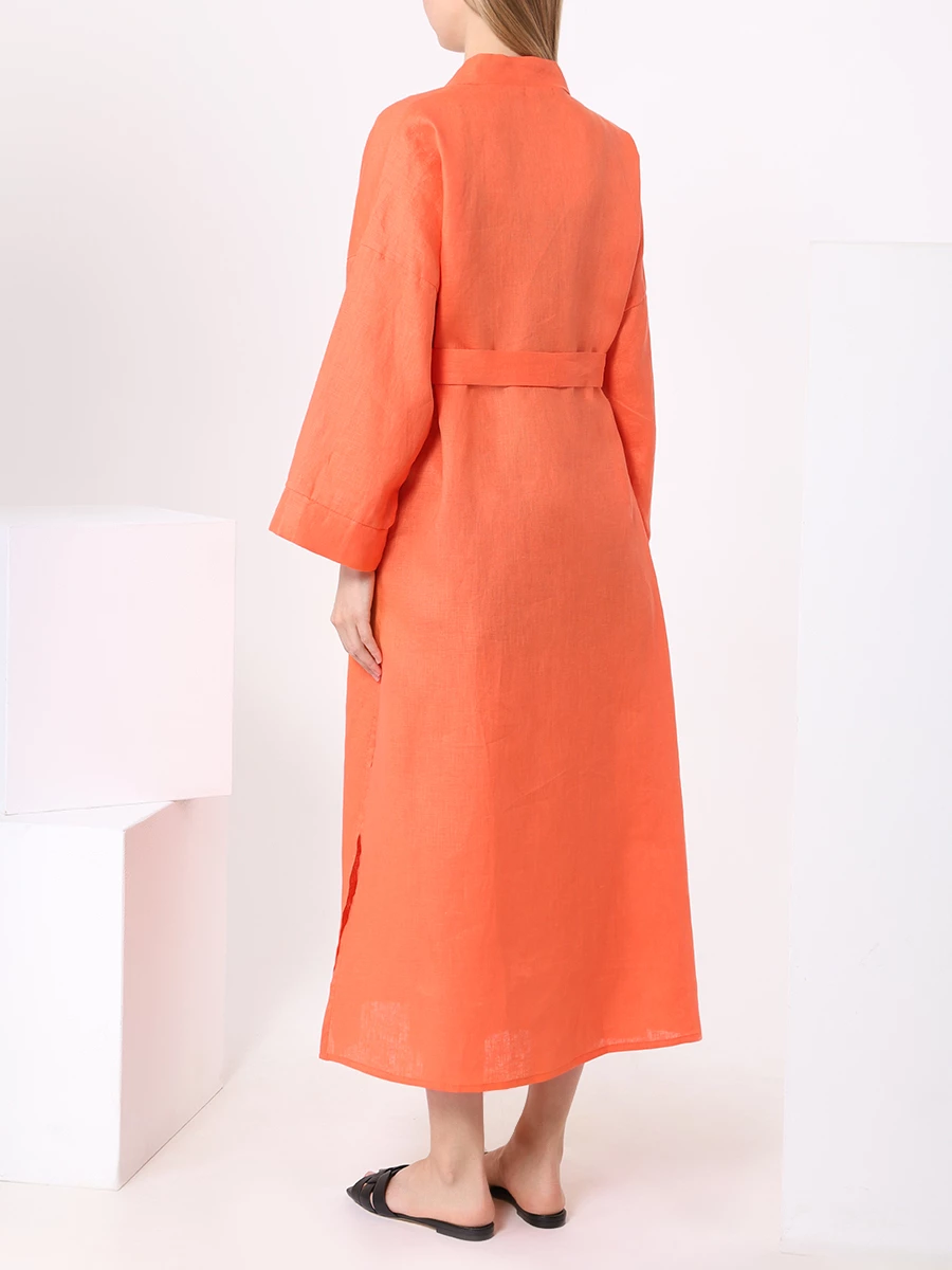 Платье-кимоно льняное