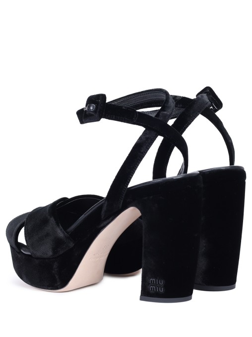 Босоножки бархатные MIU MIU