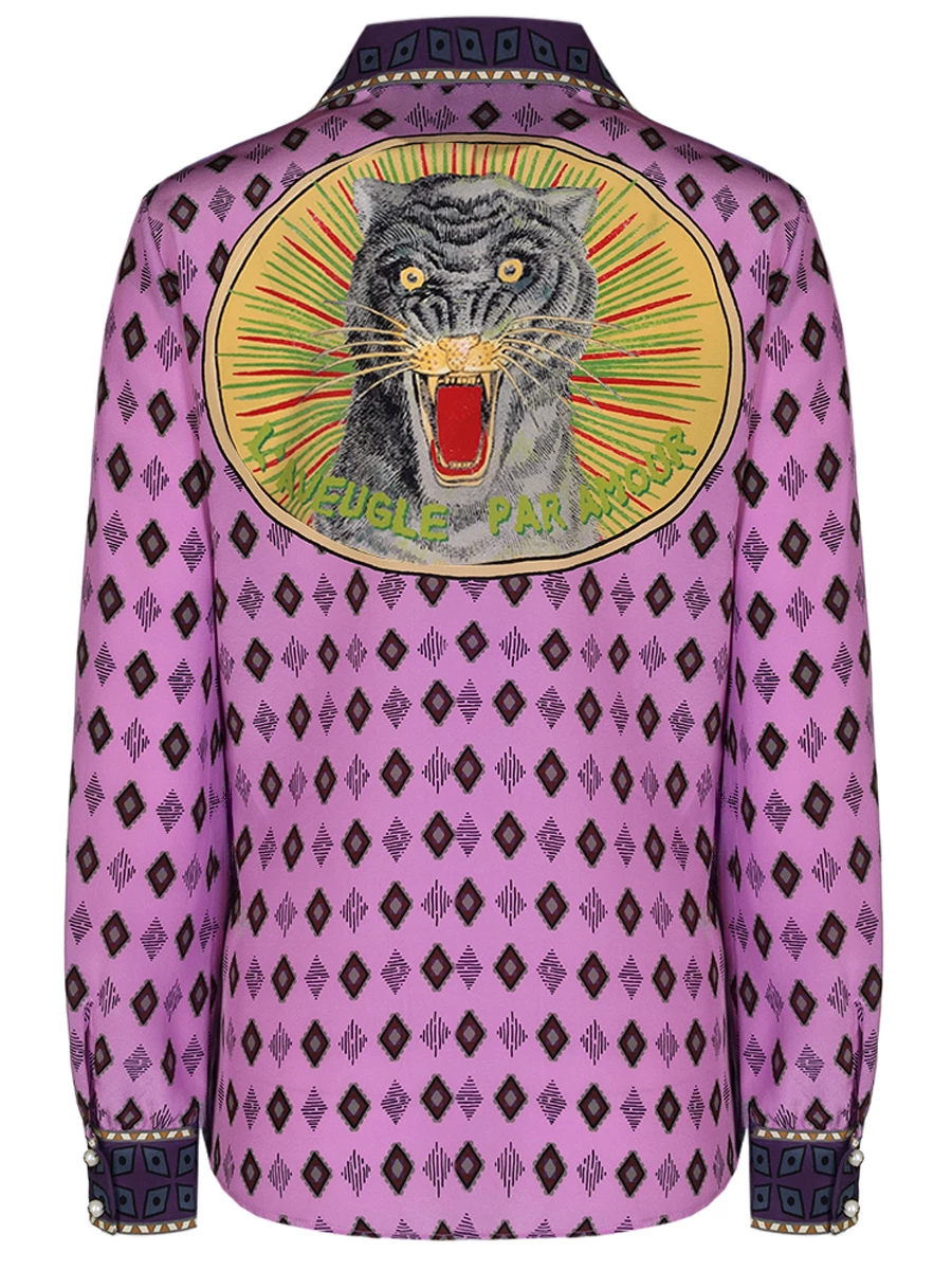 Блуза шелковая с принтом