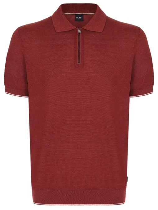 Поло из вискозы и льна BOSS