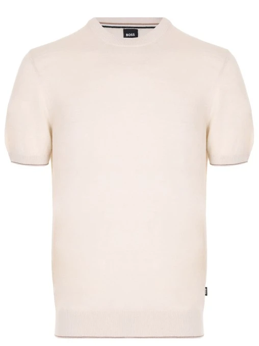 Футболка из вискозы и льна BOSS