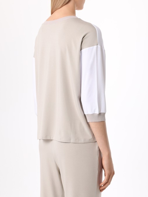 Футболка из вискозы и хлопка LE TRICOT PERUGIA