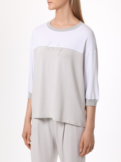 Футболка из вискозы и хлопка LE TRICOT PERUGIA